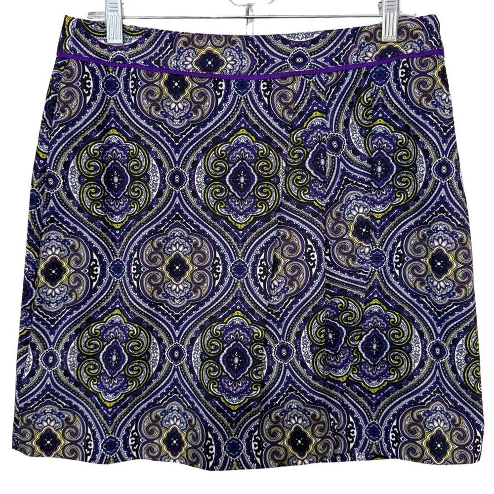 EP Pro ABBEY ROAD Faux Wrap Front Golf Skort Size 6 Purple Multi Pockets NEW